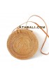 Wide ata round bag with rattan cross clip and lining 